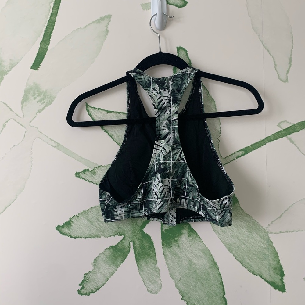 Onia zip up tropical print bikini top, size large - Picture 2 of 7
